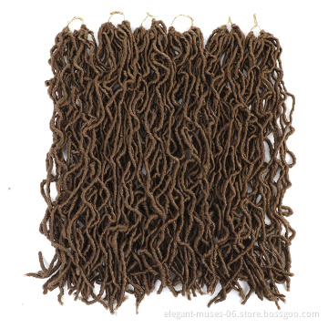 Wholesale fiber nu locs crochet braid hair ombre 24inch curly faux locs dreadlocks nu locs boho synthetic hair extension